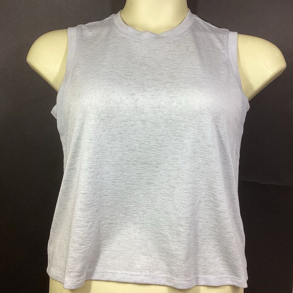 Athleta Breezy Sleeveless Tank Top Womens Sm Blue Lightweight Tencel Modal Linen